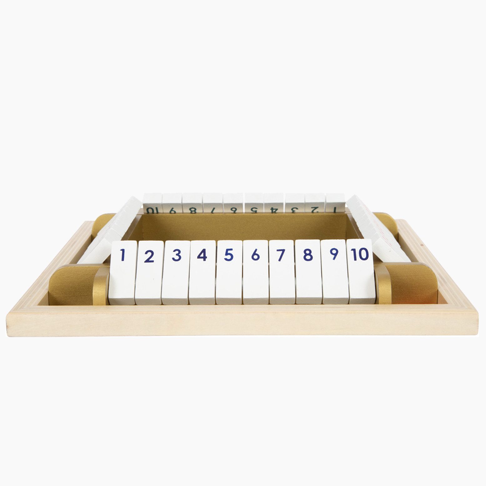 Small Foot Spielesammlung Würfelspiel Shut the Box „Gold Edition” 4 Personen, Shut the Box, trainiert das Kopfrechnen!