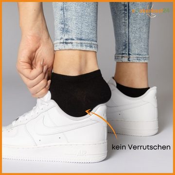 sockenkauf24 Sneakersocken 10, 20, 30 Paar Sneaker Socken Damen & Herren Schwarz Weiß Grau (Schwarz, 10-Paar, 39-42) Baumwolle - 16900 WP