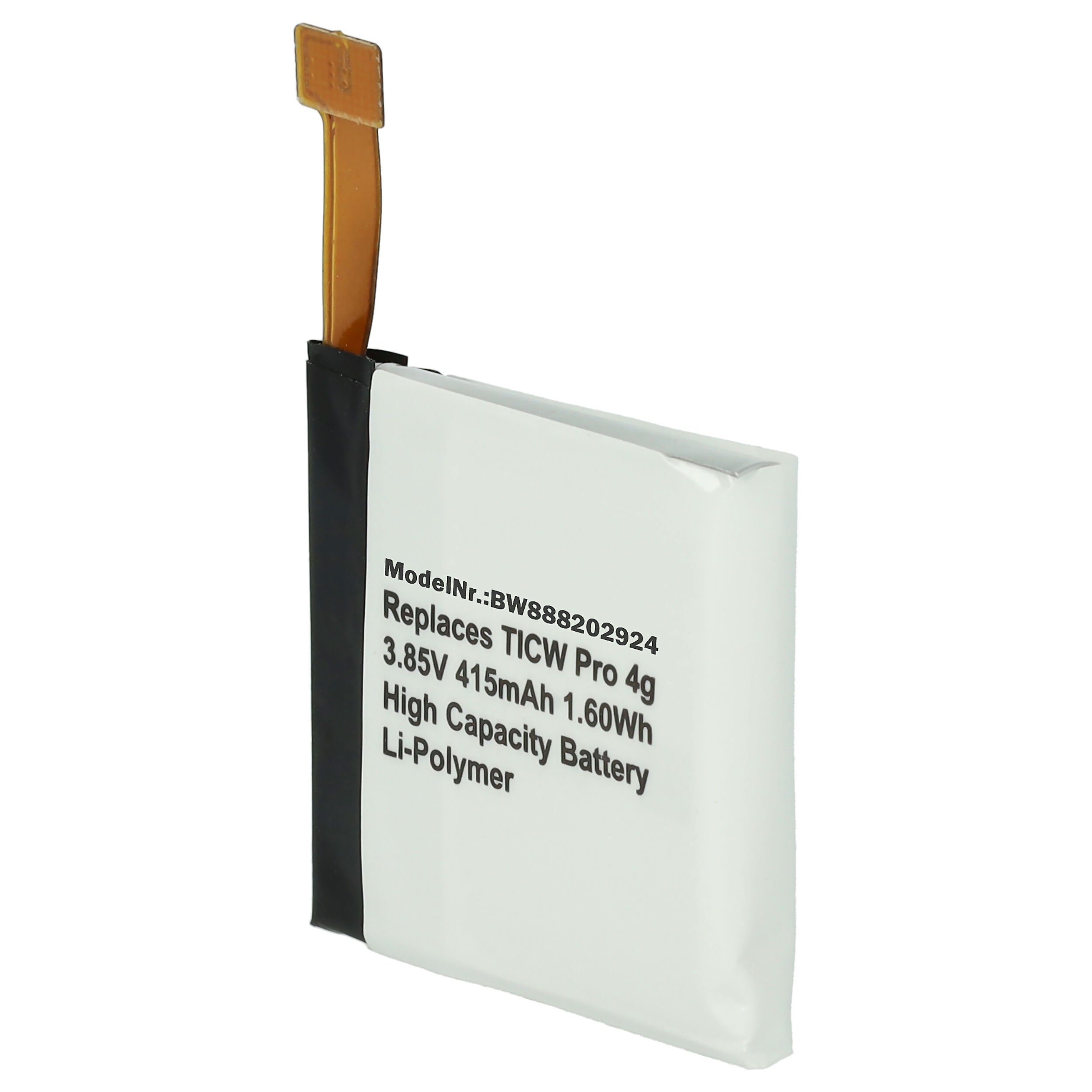 vhbw kompatibel TicWatch Li-Polymer mit mAh (3,85 415 Pro 4G Akku V)
