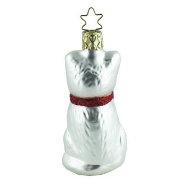 INGE-GLAS® Christbaumschmuck INGE-GLAS Weihnachts-Hänger Schmuse-Kätzchen weiß (1-tlg)