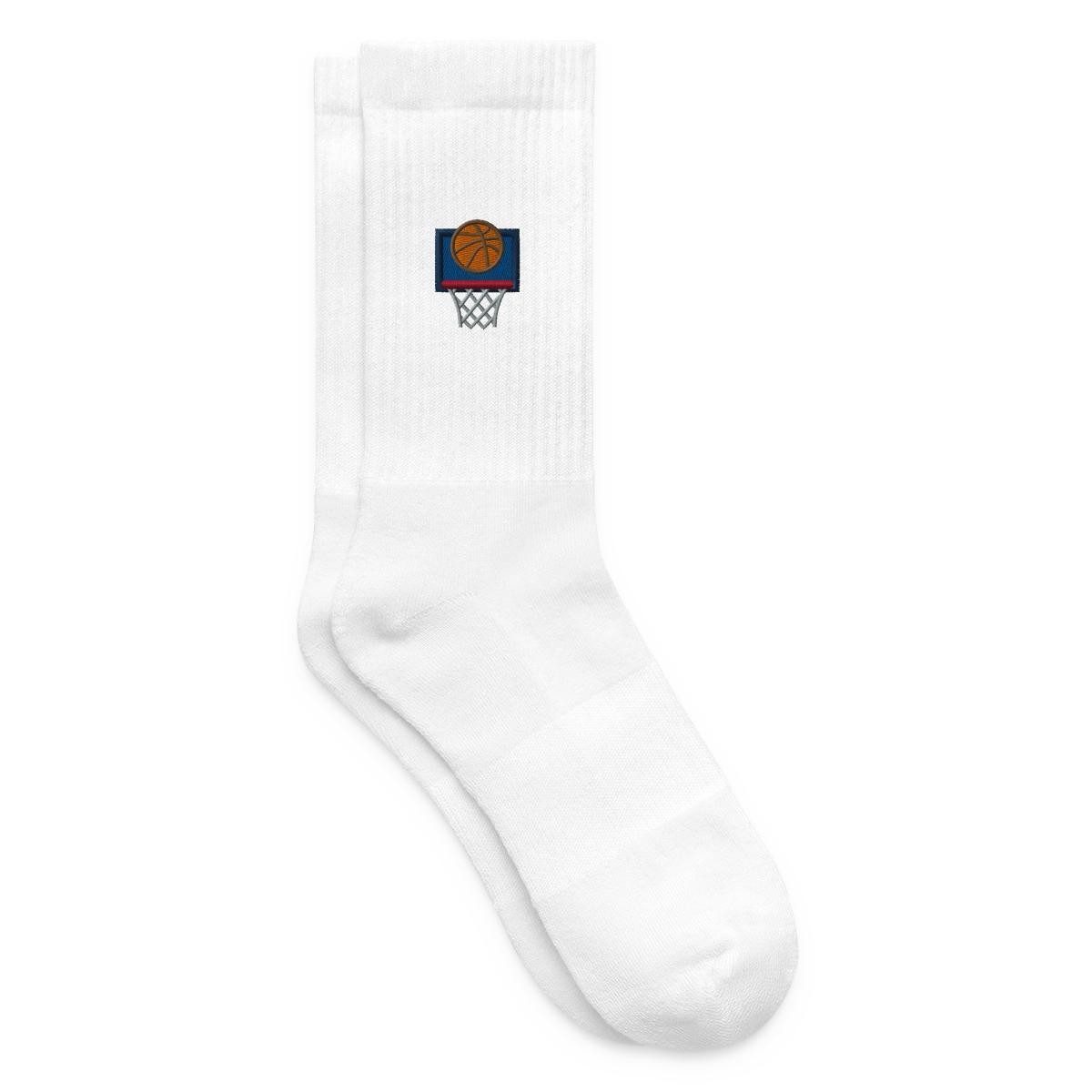 Spreadshirt Socken Stickerei Basketball, Basketballkorb Tennissocken (1-Paar)