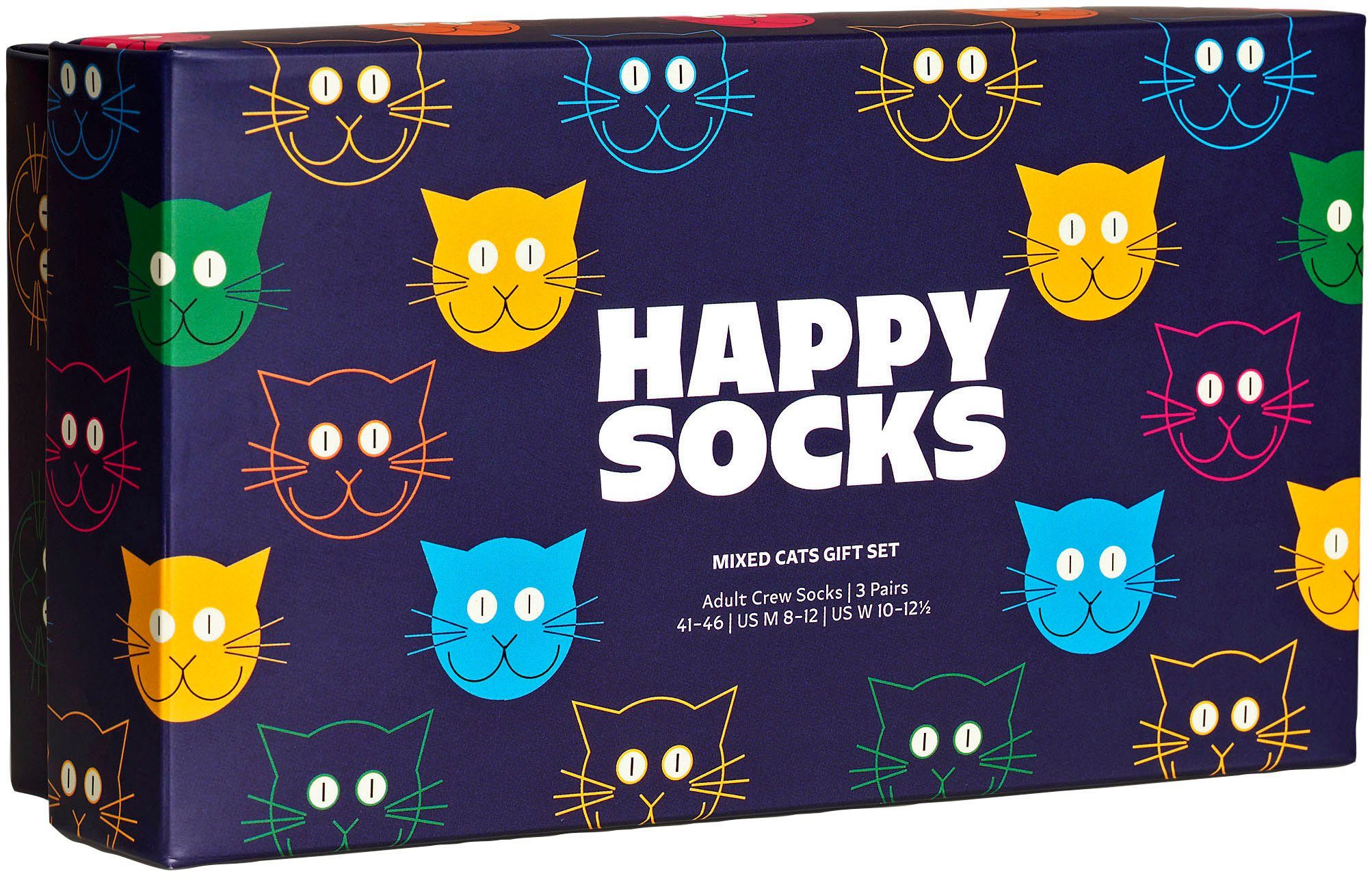 Happy Socks Gift 3-Paar) Socken Set (Packung, Cat 2 Mixed Mixed Socks Cat Katzen-Motive 3-Pack