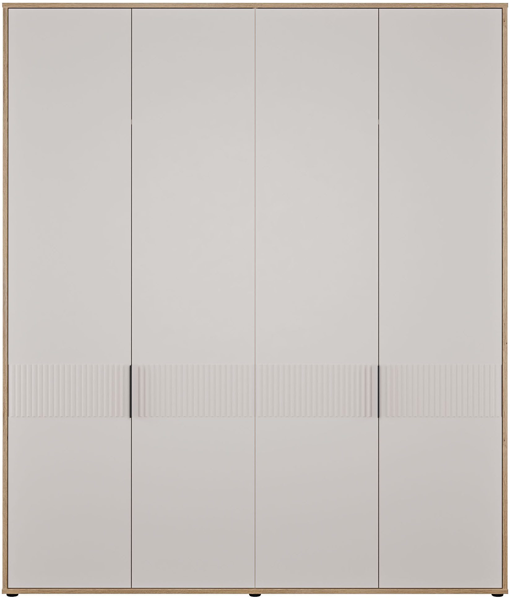 FORTE Kleiderschrank Forte Seravel Drehtürenschrank, Lamellenoptik, 4 Türen B/H/T 179,3/214,3/59,4 cm, Zubehör optional bestellbar