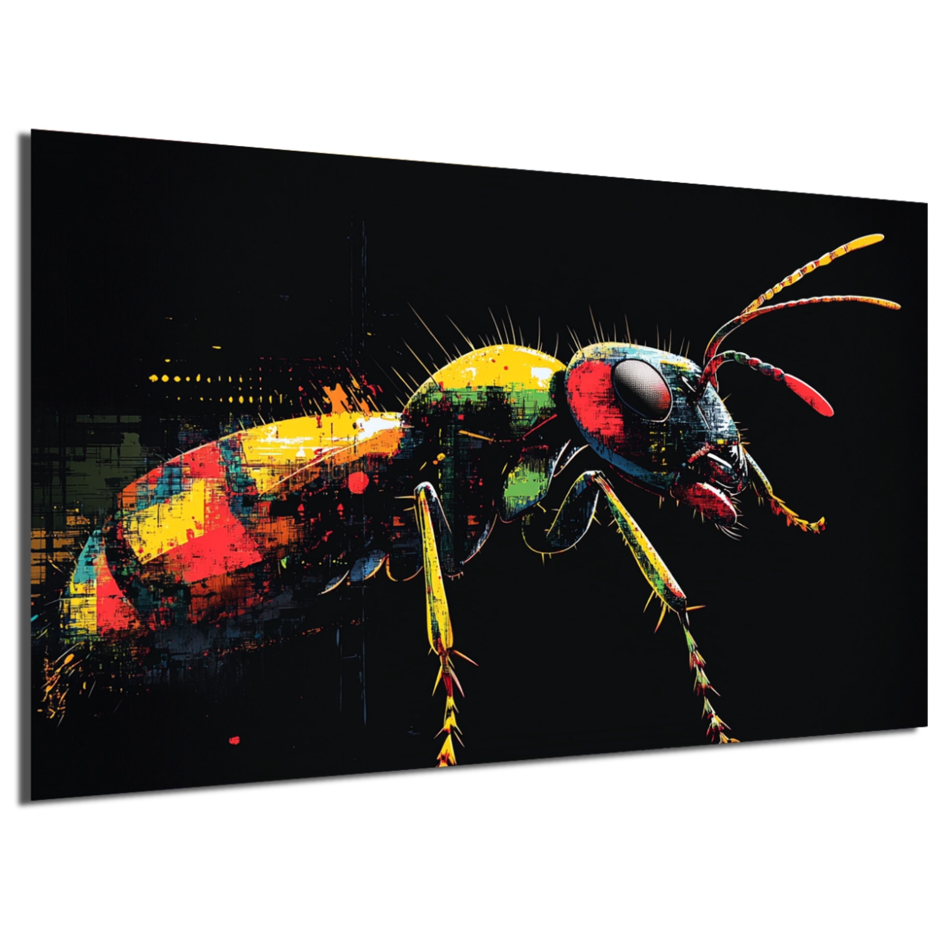 DARO Design Leinwandbild Modern Abstrakt Wandbilder XXL Wandbild Wand Deko Leinwand Зображення, (Ameise Warhol Glitch - Bild groß Wohnzimmer Schlafzimmer Küche Esszimmer Einteilig Querformat Fotodruck Leinwände Wanddeko Abstrakte Kunst Boho), 84x56cm