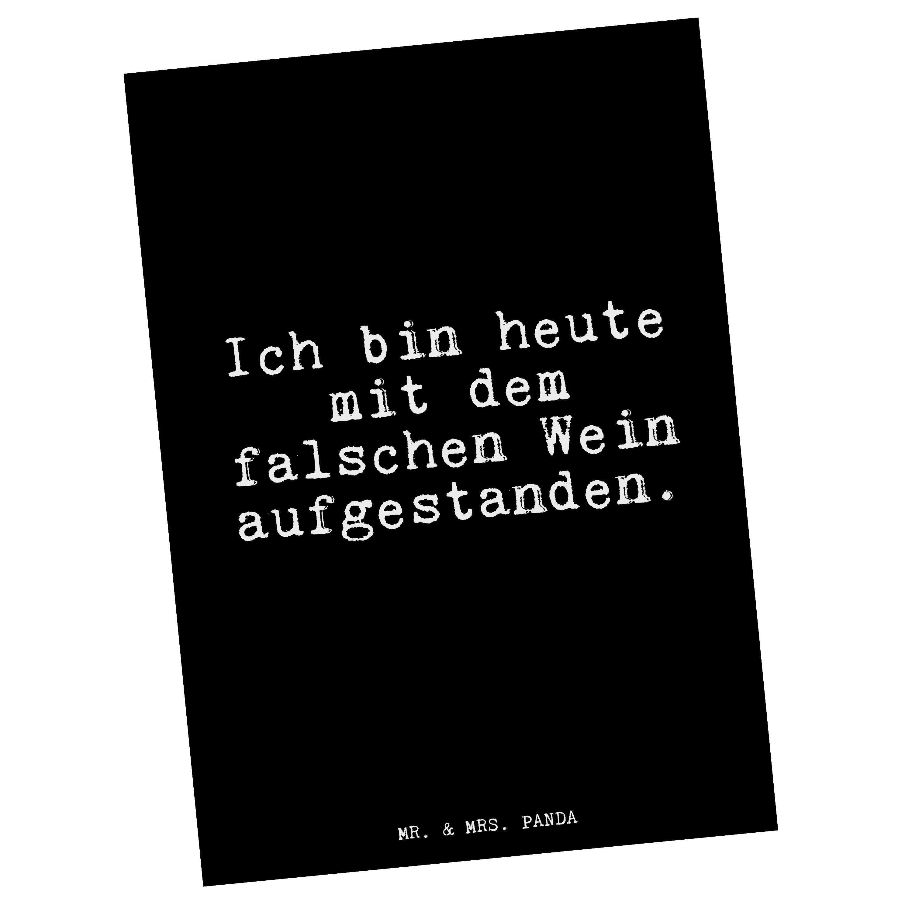 Mr. & Mrs. Panda Postkarte »Ich bin heute mit... Schwarz Geschenk