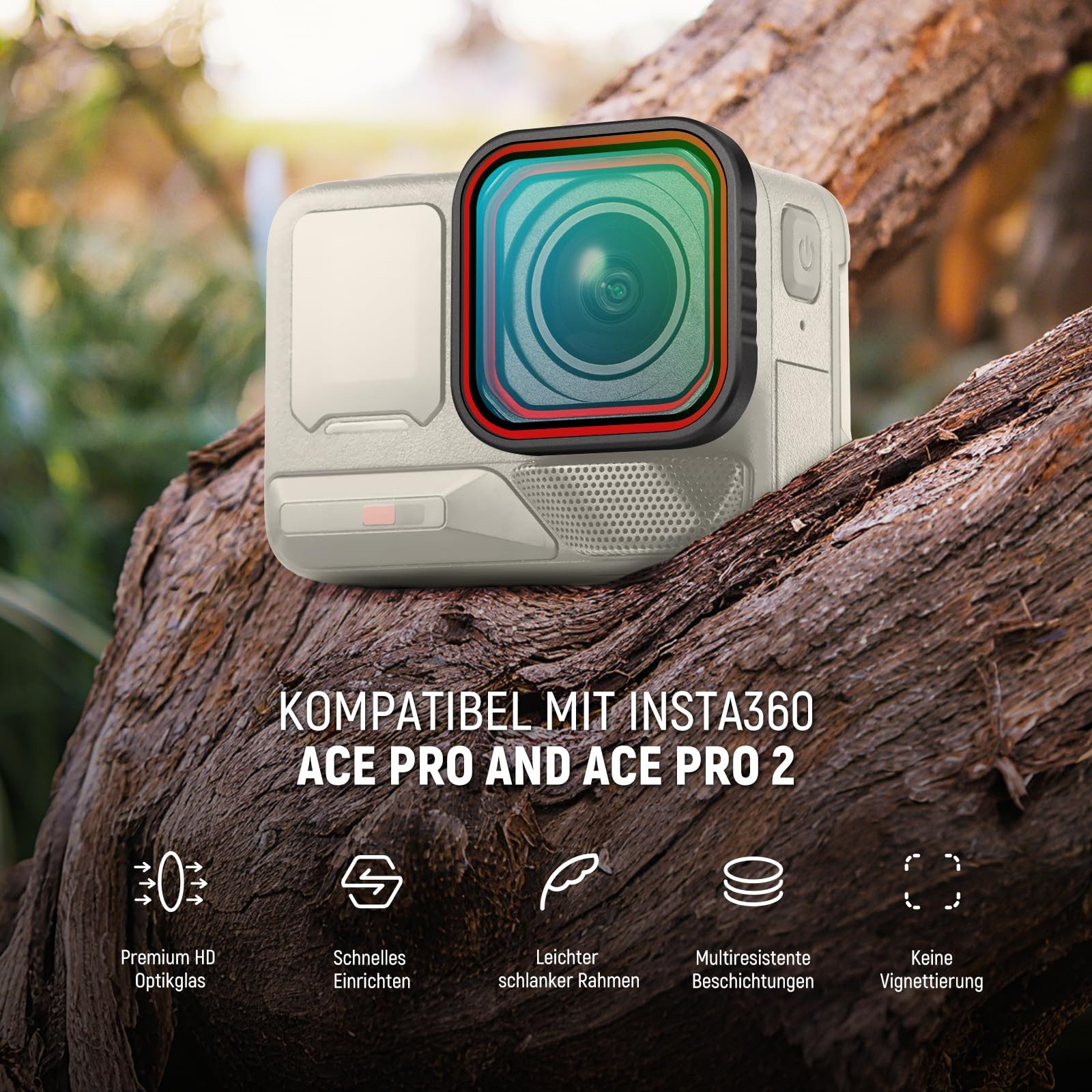 Neewer FL-C29 ND Filter Kompatibel mit Insta 360 Ace Pro Insta 360 Ace Pro 2 Foto-Filter-Sets (UV/Black Diffusion/ND16, Nicht für aktualisierten Version Pro 2)