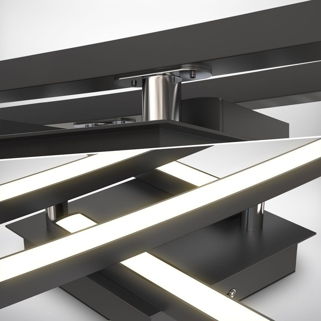 B.K.Licht Deckenleuchte LED Deckenlampe 20W 3.000K 2.200lm Schwarz - BKL141 günstig online kaufen