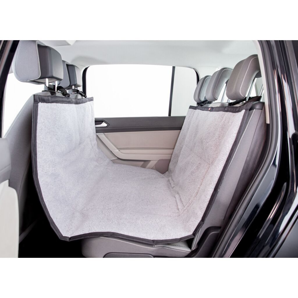 TRIXIE Tier-Autoschondecke Autoschondecke in Lammfell-Optik - hellgrau/schwarz - 1,45 × 1,60 m