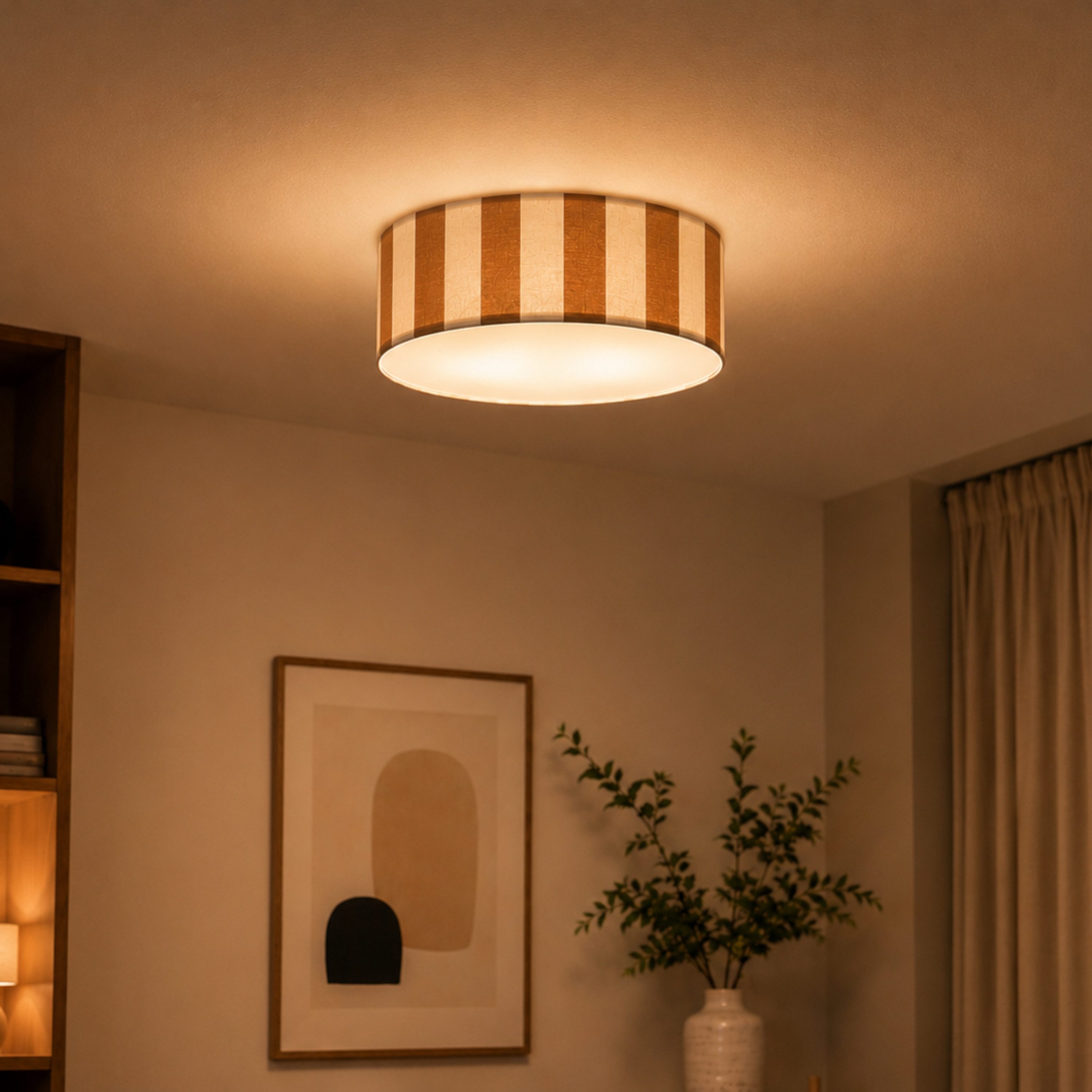 OTTO home Deckenleuchte Stellan, ohne Leuchtmittel, Deckenlampe Stoff Textilschirm Ø 45cm