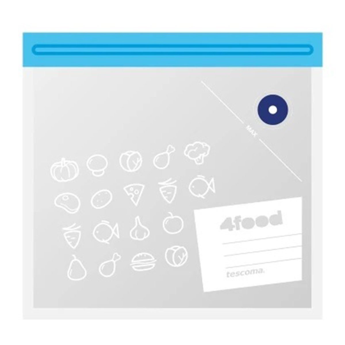 Tescoma Vakuumierbeutel Verschließbare Vakuumierbeutel Tescoma 4Food 21 x 22 cm 10 Stück, Zubehör für Vakuumierer Tescoma GrandCHEF, wiederverwendbar, erhöhte Durchstoßfestigkeit