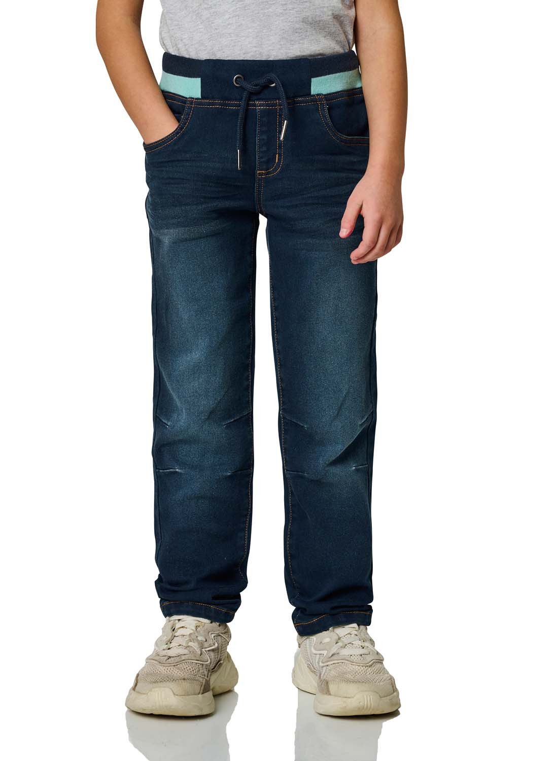 JAKO-O Gerade Jeans JAKO-O Kinder Bequemhose Jeansoptik, darkblue denim – Bild 4 von 5