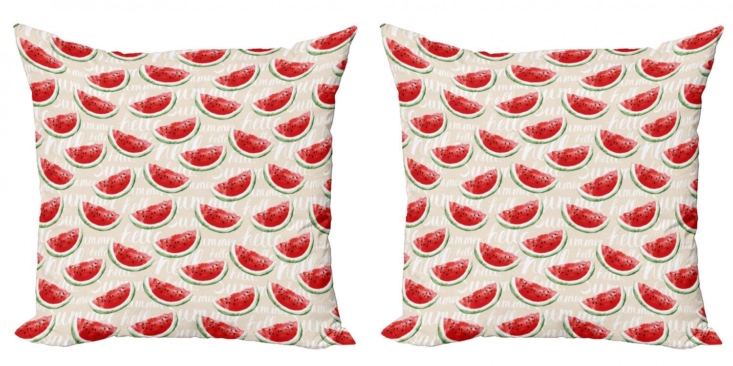 Kissenbezüge Modern Accent Doppelseitiger Digitaldruck, Abakuhaus (2 Stück), Früchte Aquarell Wassermelonen
