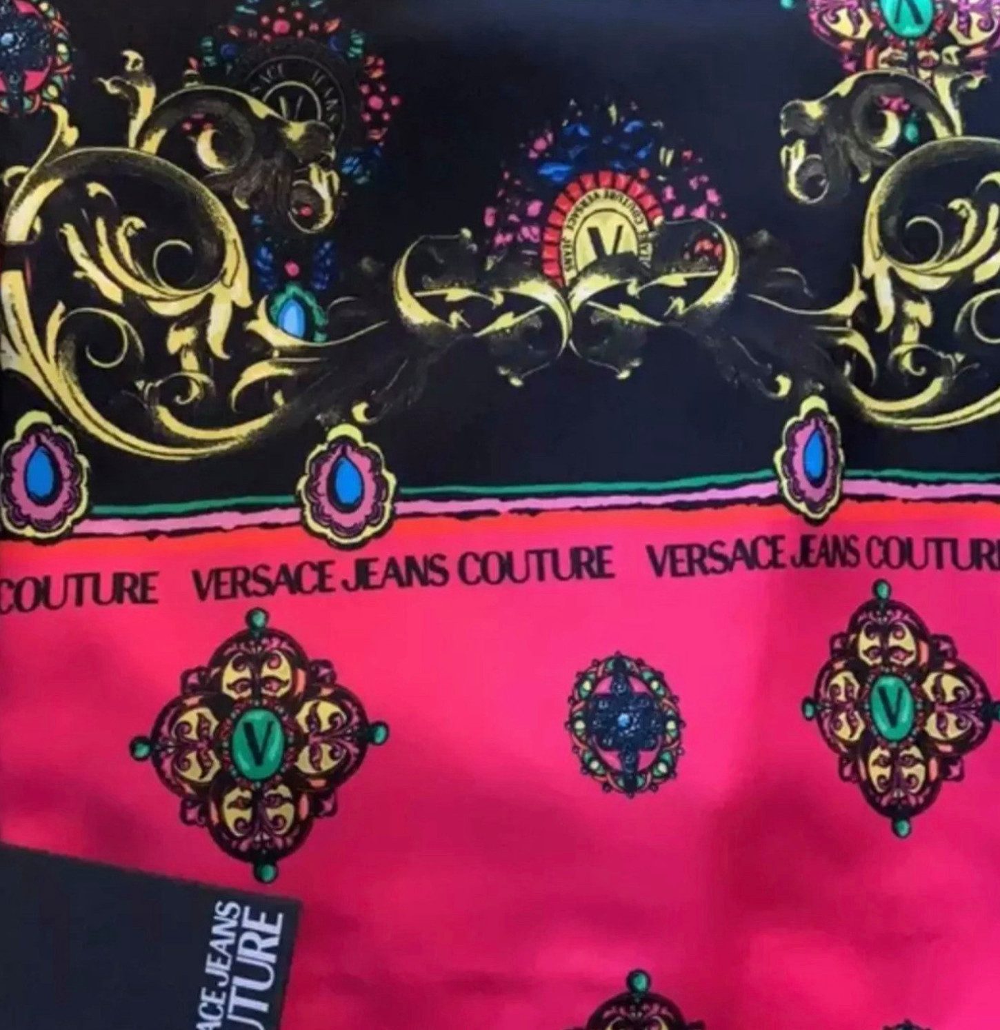 Versace Jeans Couture Loungehose Bedruckte Weite Hose Barock Leggings Pants Trousers Barock Medaillon-Motiven - Elastischer Bund - Seitentaschen