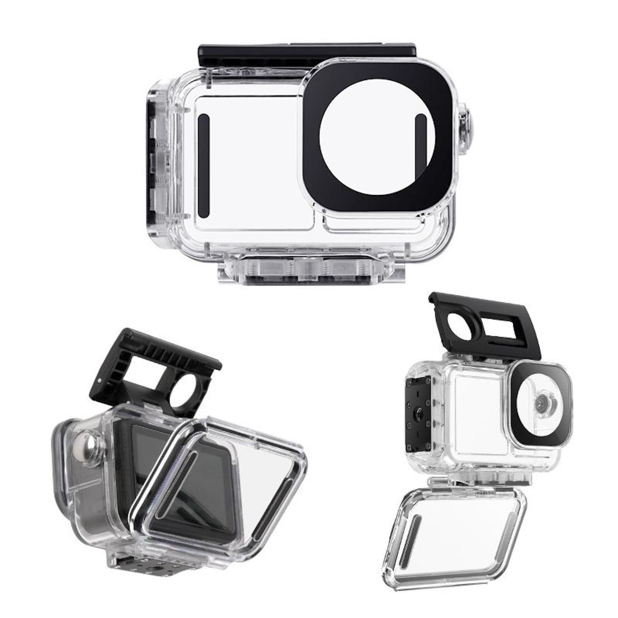 Wigento Unterwassergehäuse für DJI Osmo Action 5 Pro / 4 / 3 60m wasserdicht Zubehör Drohne (60m Wasserdicht, Magnetverschluss) – Bild 2 von 5