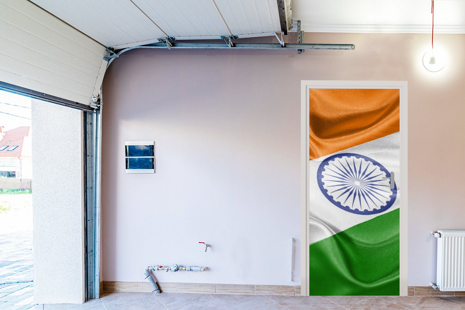 MuchoWow Türtapete Nahaufnahme der (1 cm von Türaufkleber, Indien, bedruckt, St), Flagge für Tür, 75x205 Fototapete Matt