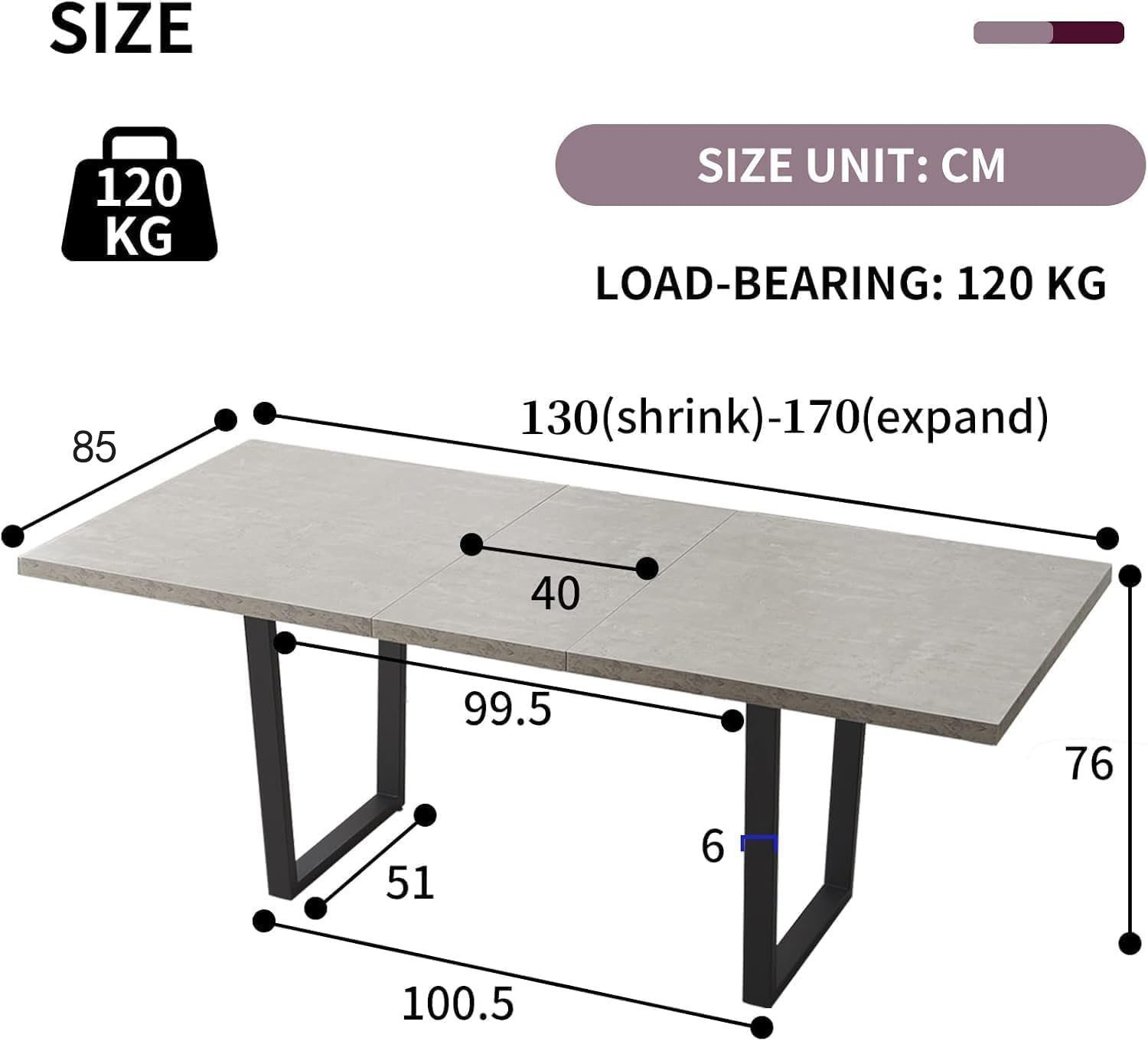 Jiexi Esstisch (Einzel) ausziehbar/nicht ausziehbar Rechteckig für Esszimme günstig online kaufen