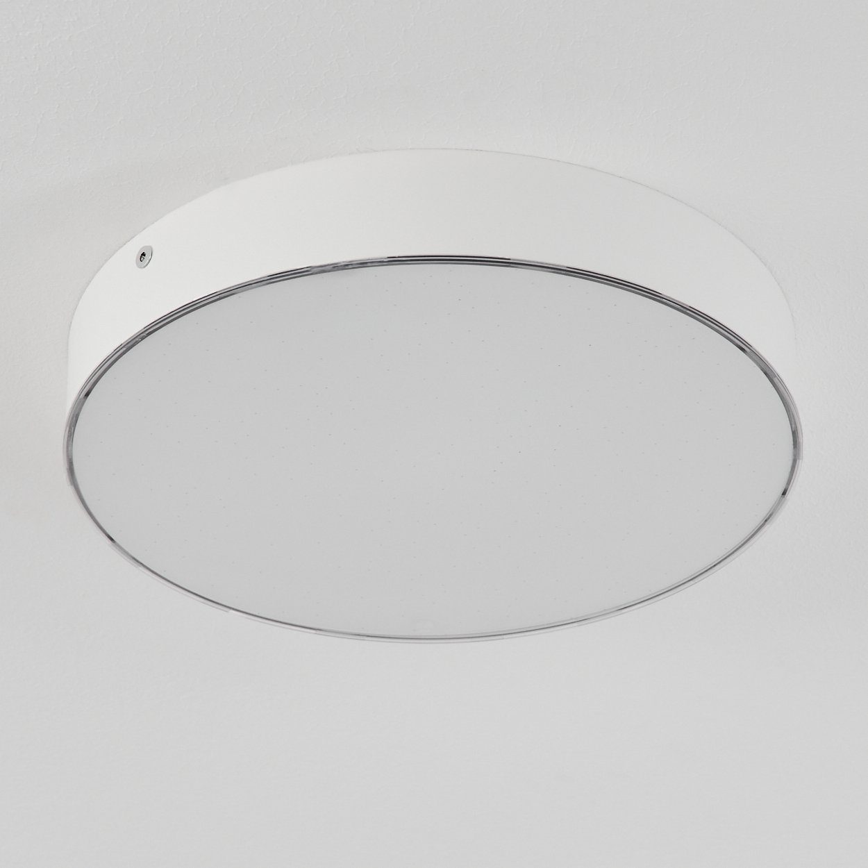 in Weiß, 1xLED Watt Deckenleuchte Metall/Kunststoff 16 Lumen, Kelvin, runde »Torricella« Deckenlampe hofstein moderne 4000 Leuchte aus Sternhimmeleffekt, mit 1600