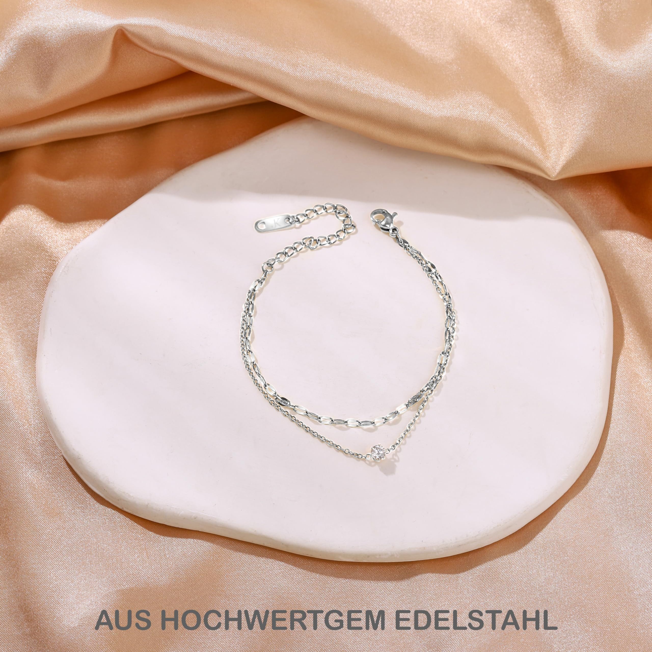 Kim Johanson Fußkette Giulia (1-tlg), aus Edelstahl, hypoallergen, verstellbar