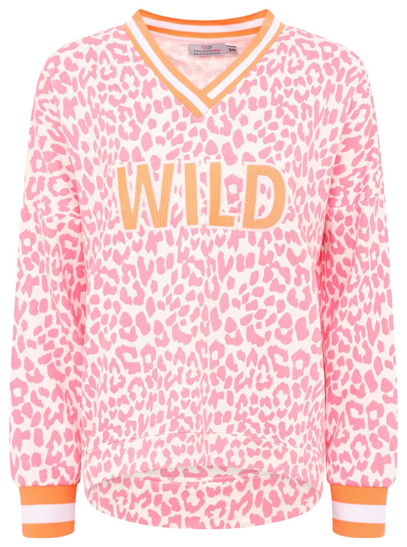 Zwillingsherz Longsweatshirt V-Neck Leo Pastell günstig online kaufen