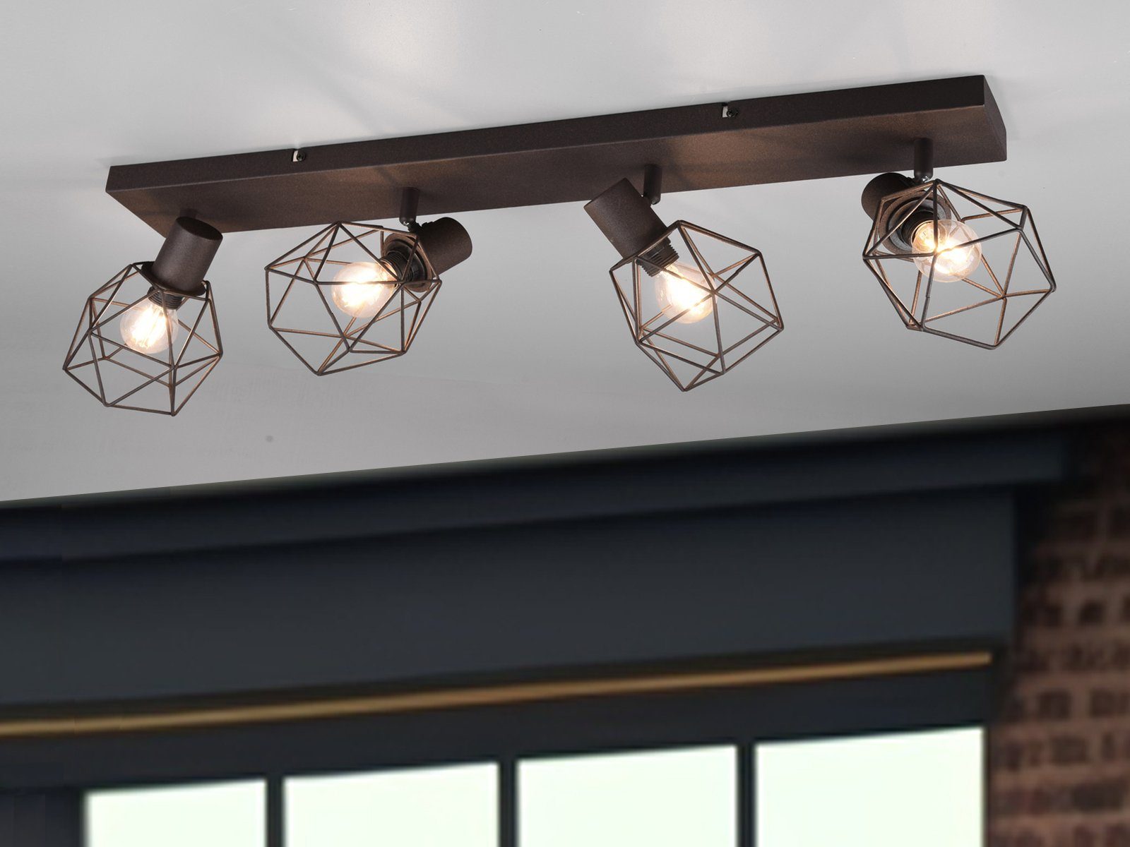 meineWunschleuchte Deckenspots, ohne Leuchtmittel, Decken-lampe Industrie-D günstig online kaufen