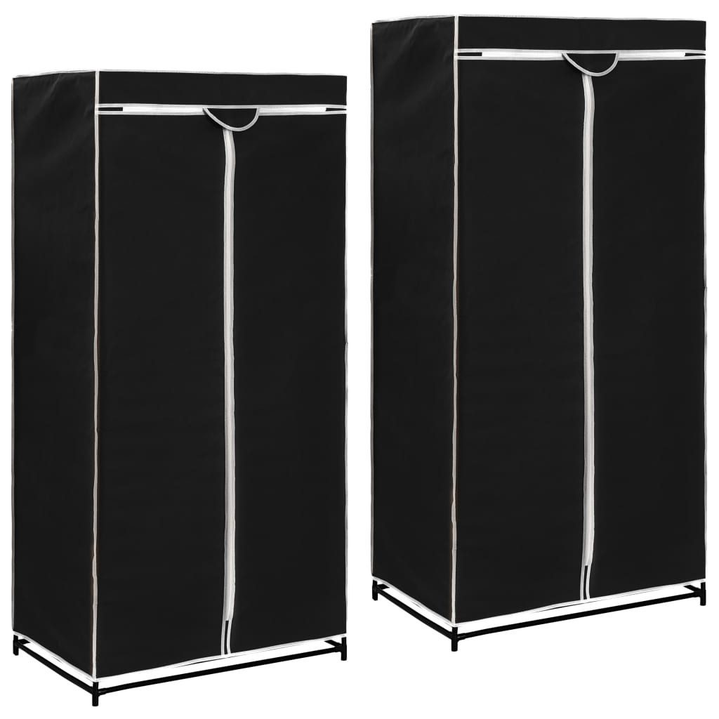vidaXL Stoffschrank Kleiderschränke 2 Stk. Schwarz 75×50×160 cm (1-St)