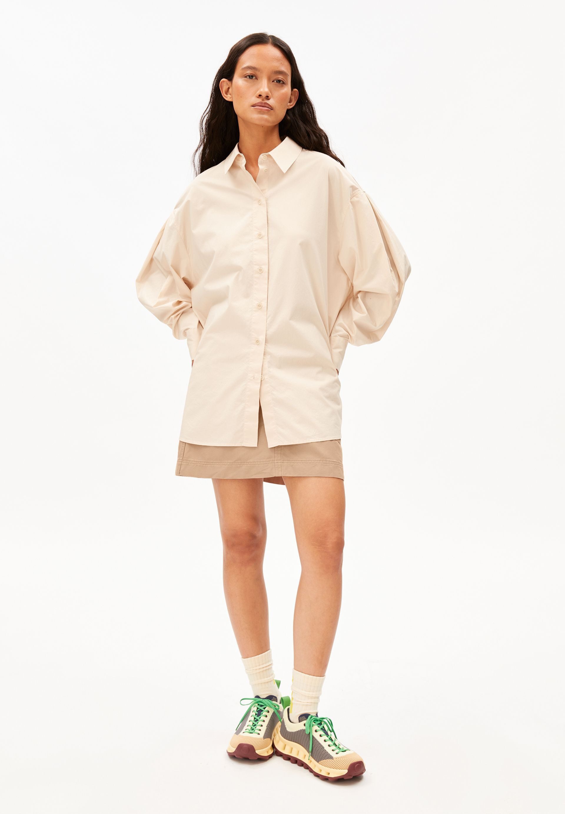 Armedangels Langarmbluse BARREL SLEEVE POPLIN Bluse aus Bio-Baumwolle Overs günstig online kaufen