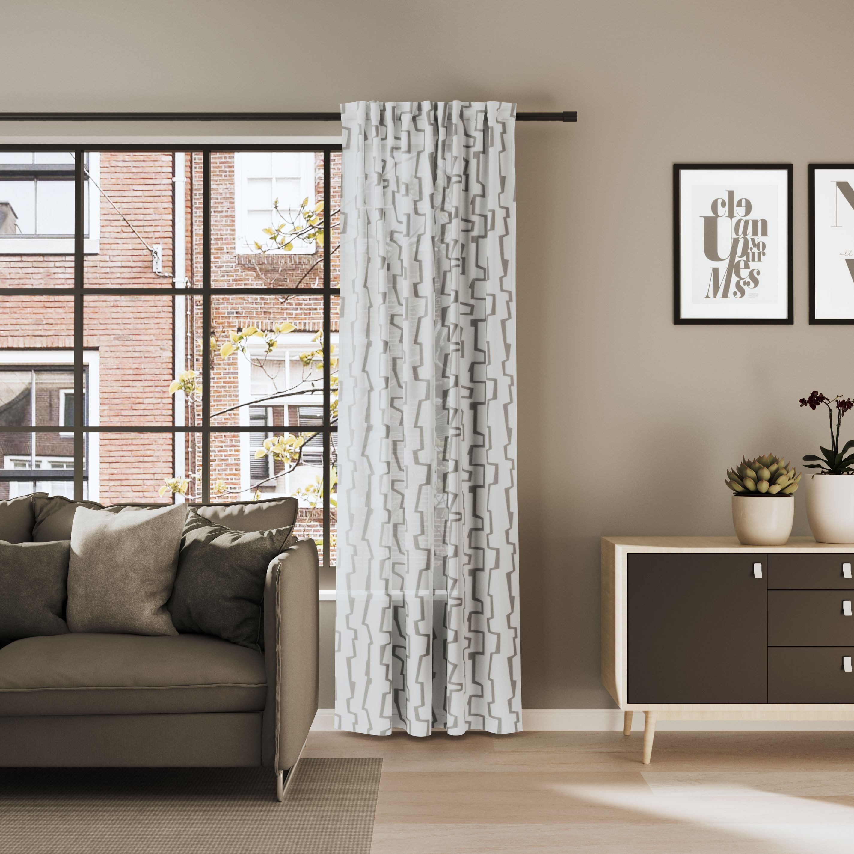 Neutex for you! Vorhang CARARO (1 St), Multifunktionsband, halbtransparent, Buntweber mit abstrakter Längsmusterung