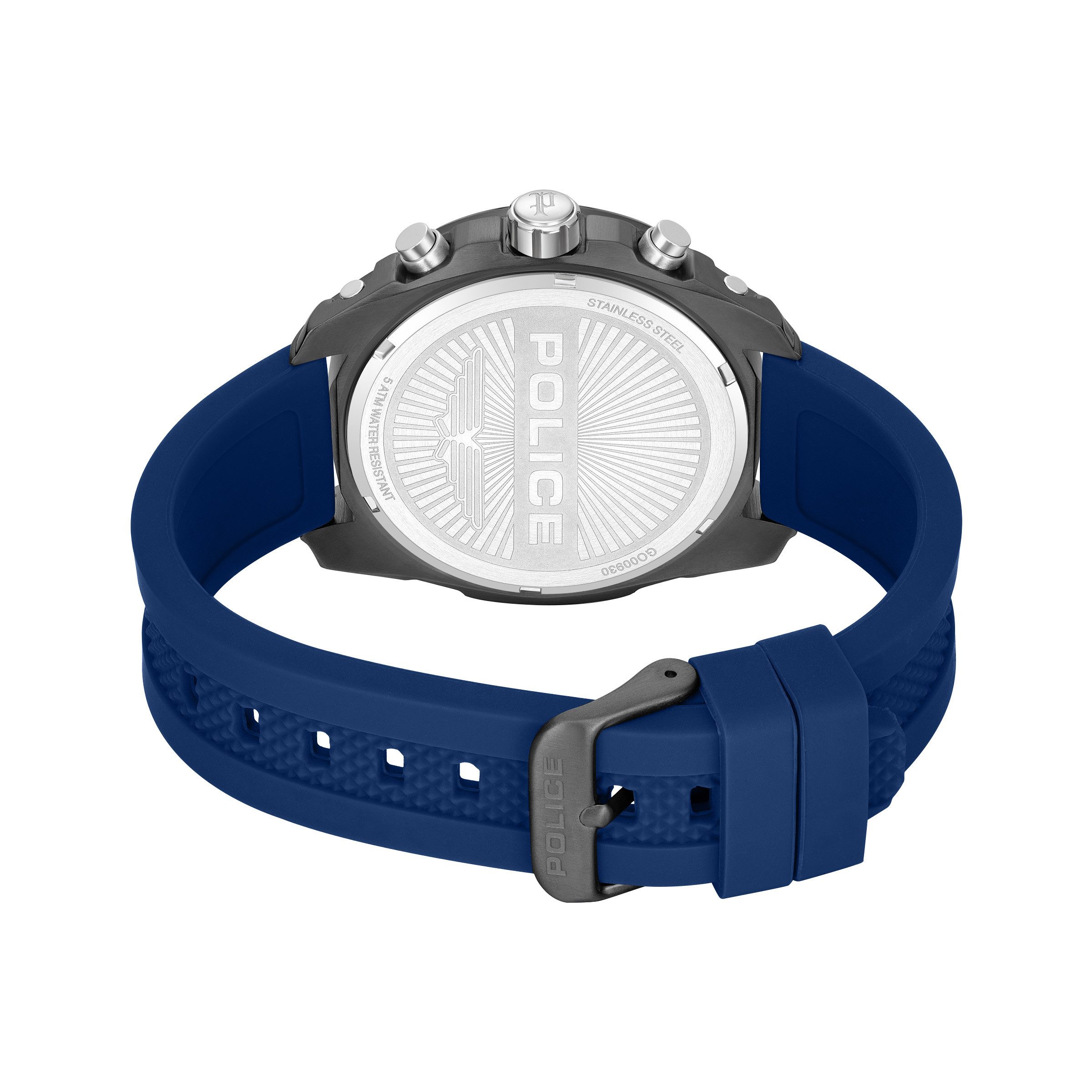Police Chronograph Wyvern PEWGO0093002, Quarzuhr, Armbanduhr, Herrenuhr, Silikonarmband, analog, Stoppfunktion