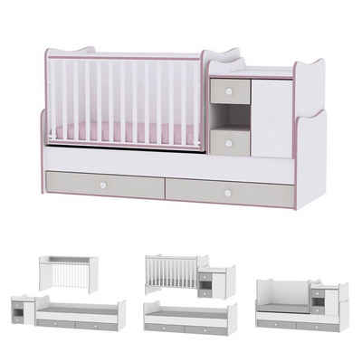 Lorelli Komplettbett »Baby- und Kinderbett Mini Max«, 3 in 1, umbaubar, für 2 Kinder gleichzeitig