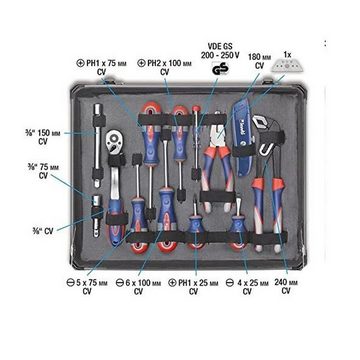 kwb Werkzeugset kwb Werkzeug-Koffer inkl. Werkzeug-Set, 51-teilig, gefüllt, robust, (Set)