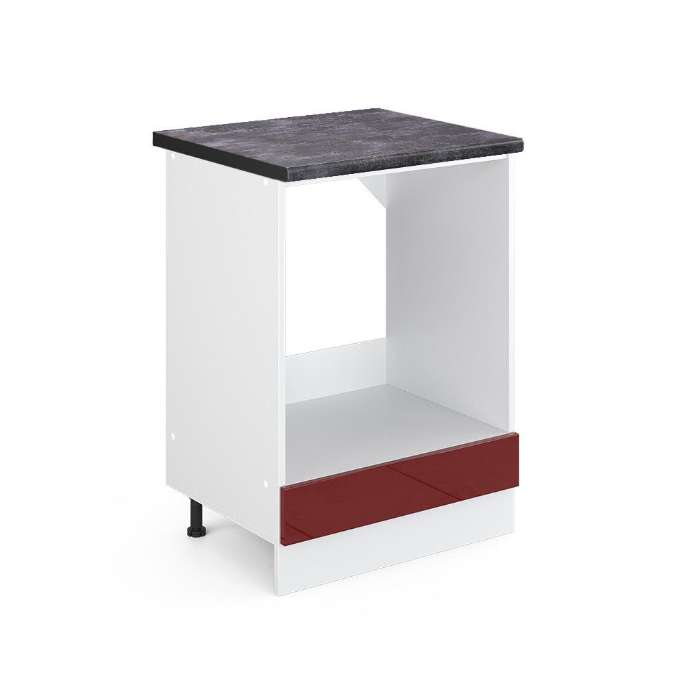 Vicco Herdumbauschrank R-Line Bordeaux Hochglanz/Weiß 60 cm AP Anthrazit günstig online kaufen