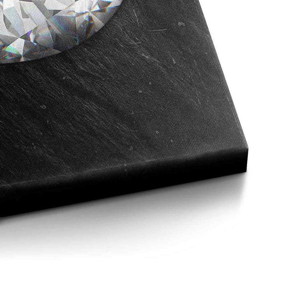 Pop Rahmen Art Lippen Diamant DOTCOMCANVAS® schwarzer Leinwandbild, modernes X - - Leinwandbild Premium Wandbil -