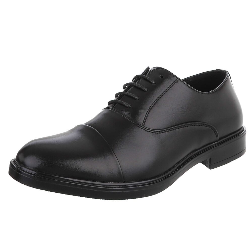 Coolwalk Herrenschnürschuh klassisch elegant für Business & Freizeit Schnürschuh (91977217) Blockabsatz Business-Schuhe in Schwarz