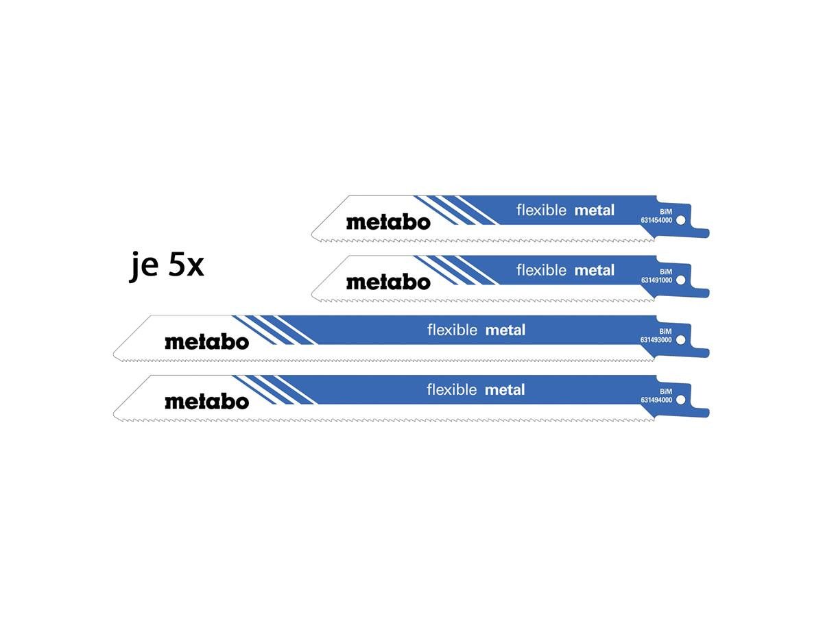 metabo Säbelsägeblatt metal (Set, 20-St), für Metall 150x0,9 mm/225x0,9 mm