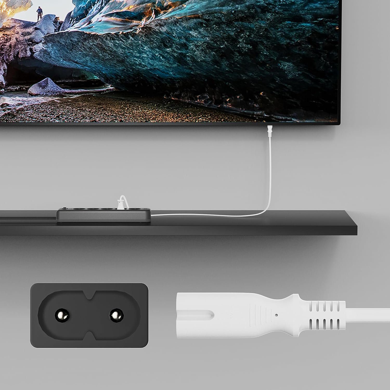 conecto conecto Strom-Kabel, Euro-Stecker gerade auf C7 IEC-Buchse gerade, Stromkabel, (100 cm)