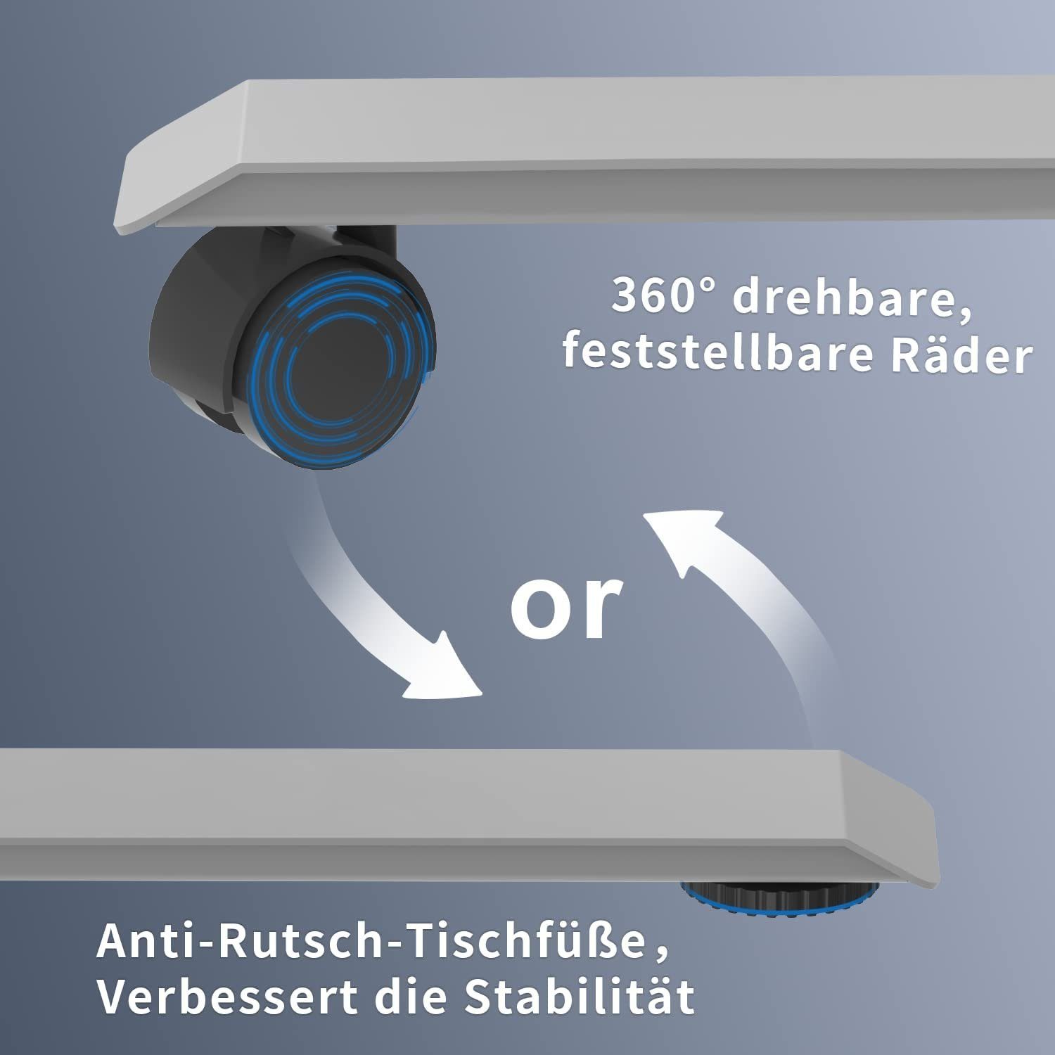 2 Elektrisch Höhenverstellbarer Tisch Motoren grau HOMALL Schreibtisch Tischgestell