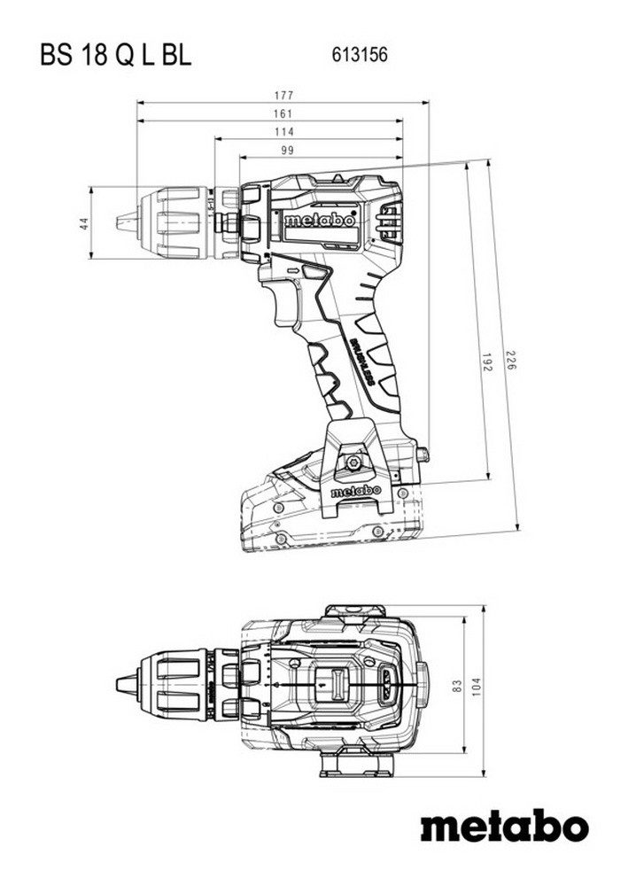 metabo Akku-Bohrschrauber BS 18 L BL Q, 18 V, Ohne Akku im Karton
