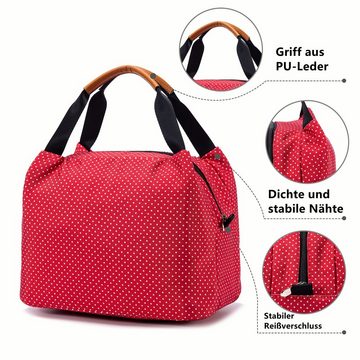 Picknickkorb Lunchtasche Kühltasche Isoliertasche Lunchbag Thermotasche mit Reißverschluss, Klein und Faltbar aus Wasserdichtem Material für Arbeit, Schule, unterwegs und Picknick, gefuttert mit EPE-Schaum und Aluminium, Fassungsvolumen 9L