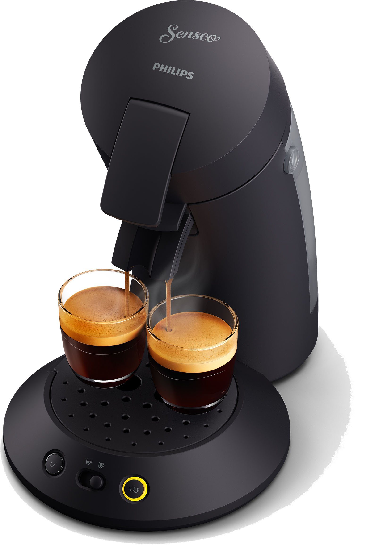 Philips Senseo Kaffeepadmaschine Original 210/60, Kaffeespezialitäten, 28% mattschwarz Plastik und mit aus recyceltem CSA Plus 2