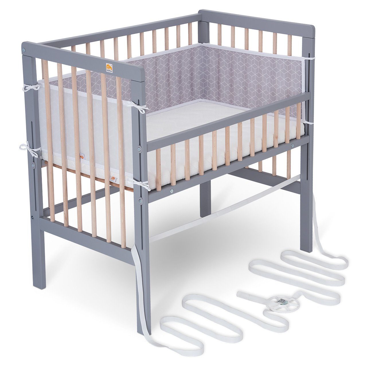 FabiMax Beistellbett Boxspring Fix Grau / günstig online kaufen