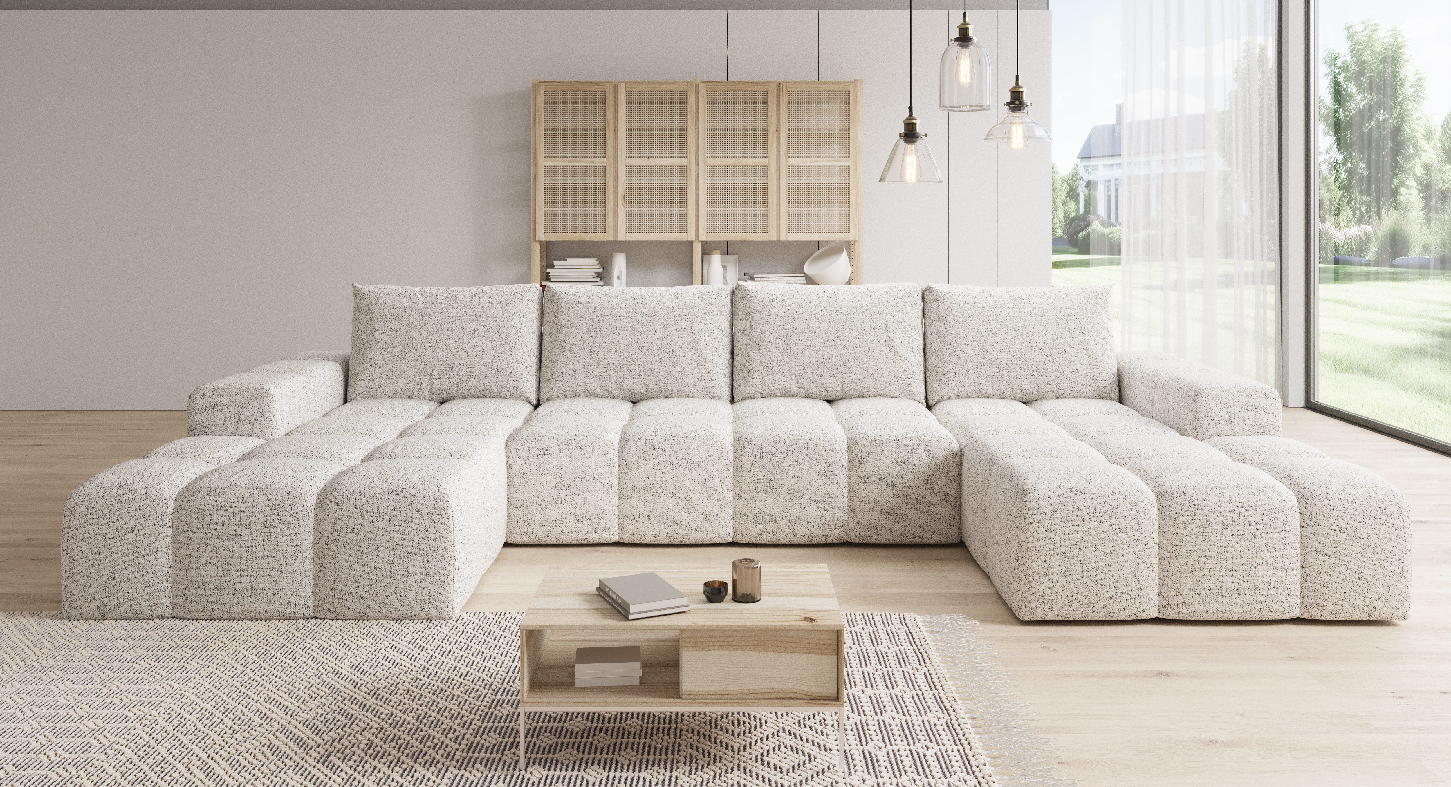 PROMETO Möbel Ecksofa Couch U-Form, Sofa günstig online kaufen