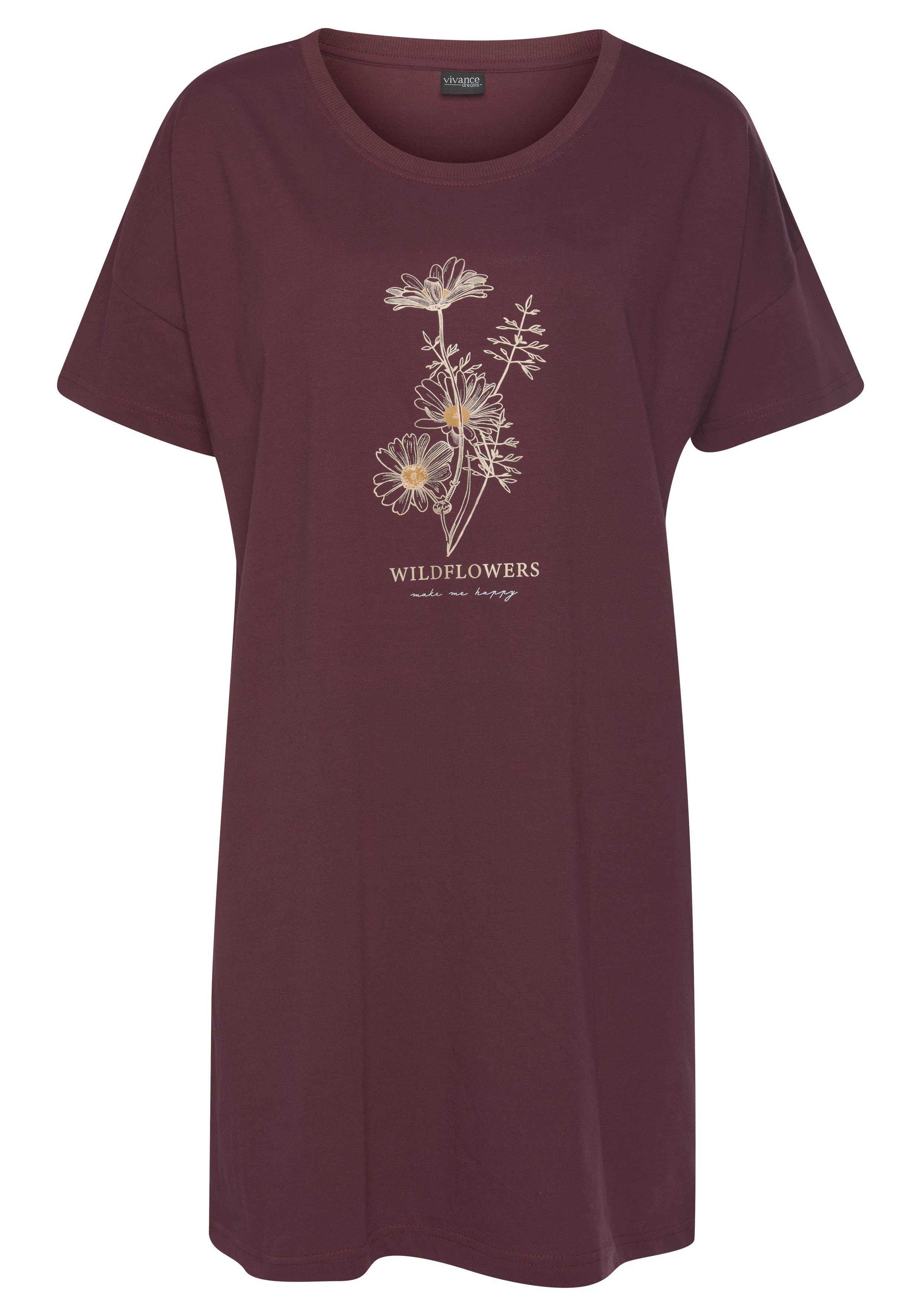 Vivance Dreams Bigshirt (Packung, 2 Stück) mit Frontdruck