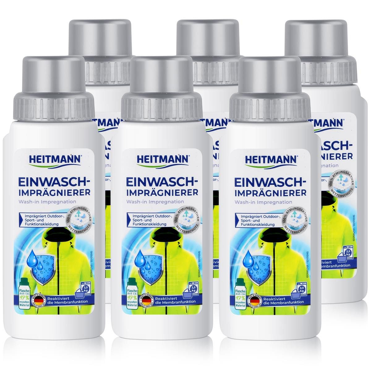 HEITMANN Heitmann Einwasch-Imprägnierer 250ml imprägniert Outdoor Kleidung (6er Spezialwaschmittel