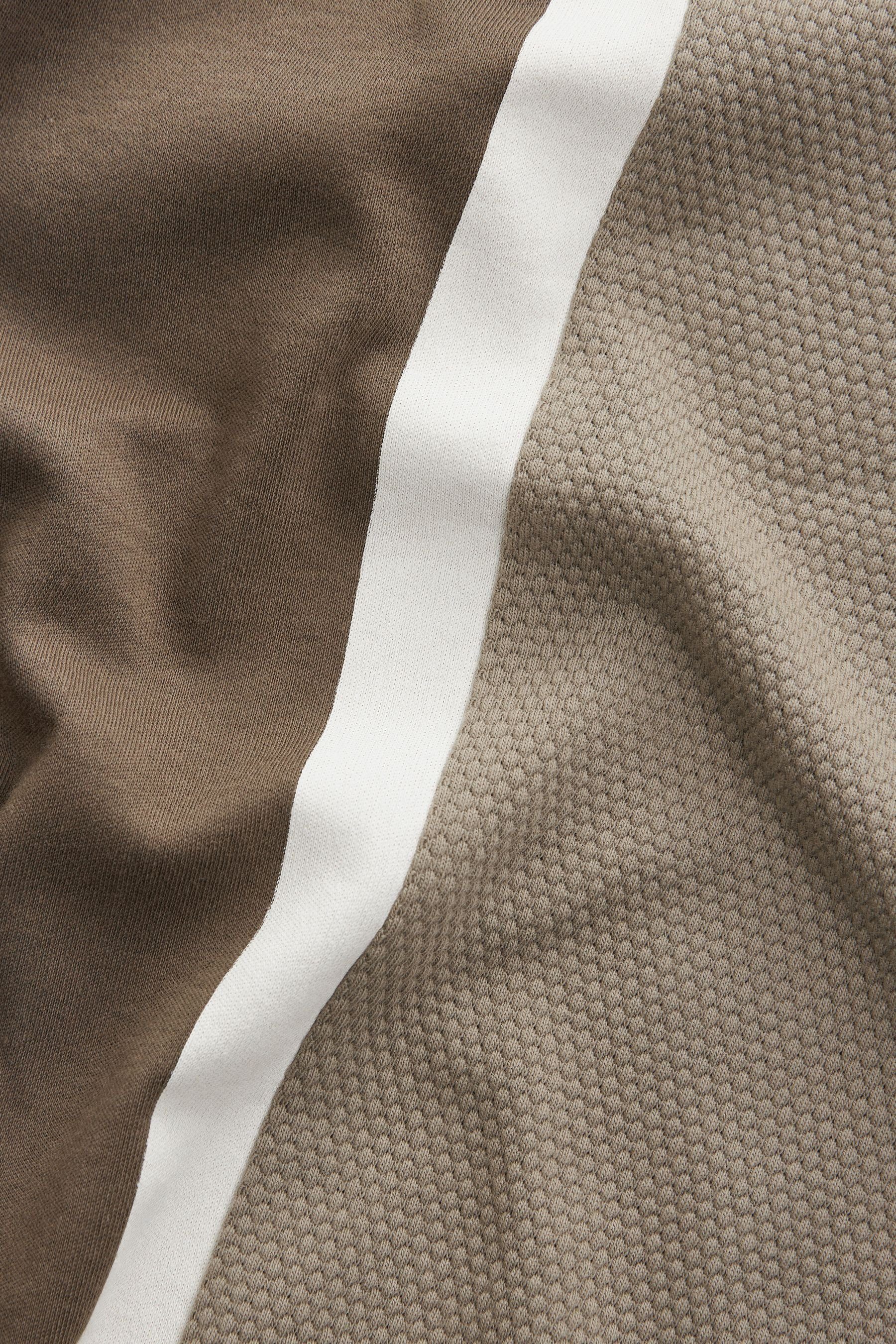 Next Poloshirt Polohemd (1-tlg) Cream in Brown/Ecru Neutral Blockfarben