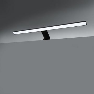 B.K.Licht Wandleuchte Badleuchte LED Spiegelleuchte Badezimmer IP44 230V schwarz - BKL1406, LED fest integriert, Neutralweiß, 4000K Schminklicht 8W 780lm Badezimmer-Beleuchtung Spiegelschrank Flur
