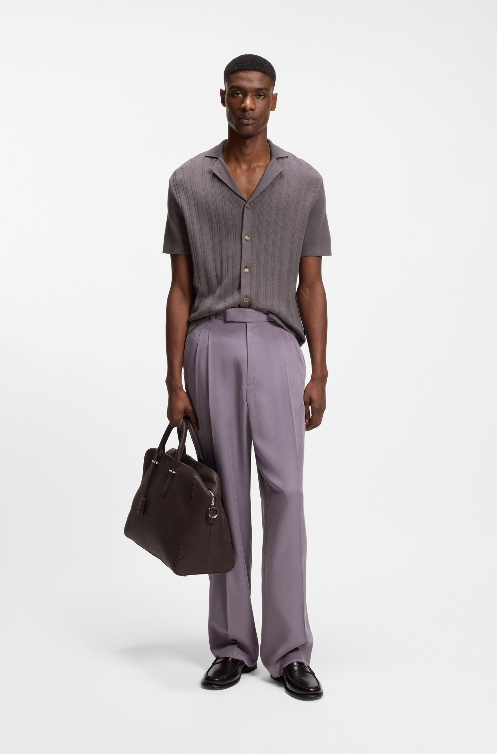 BOSS Cardigan Neri Hemd im Regular Fit