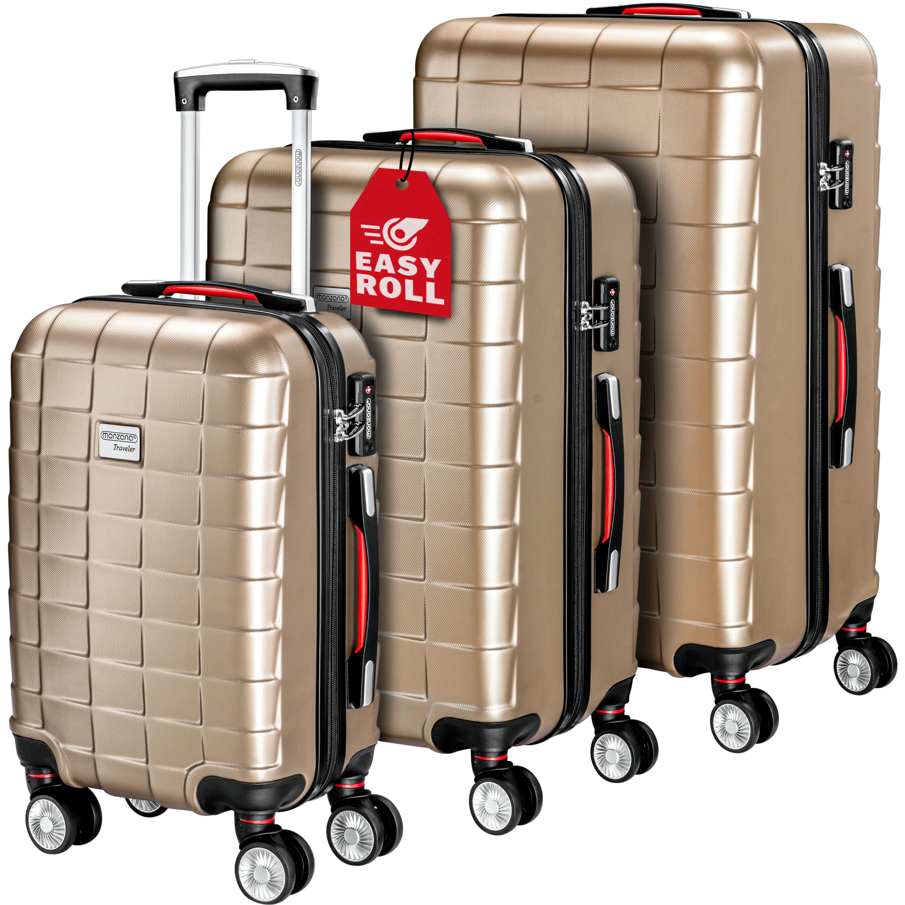 monzana Kofferset Exopack, 4 Rollen, 3tlg günstig online kaufen