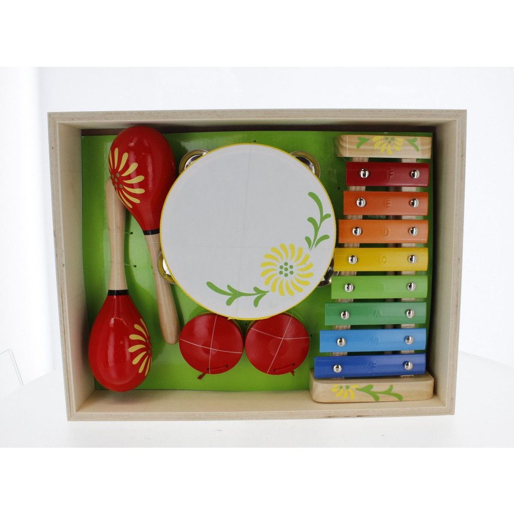 Spielzeug-Musikinstrument Kinder Musikset - Xylophon, Trommel, Kastagnetten