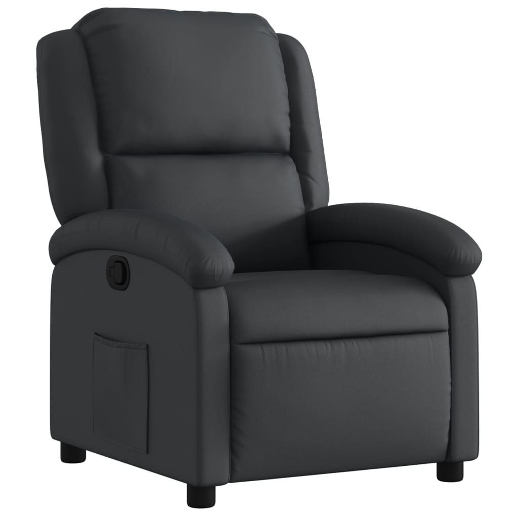 vidaXL Sessel Relaxsessel Echtleder Schwarz (1-St) günstig online kaufen
