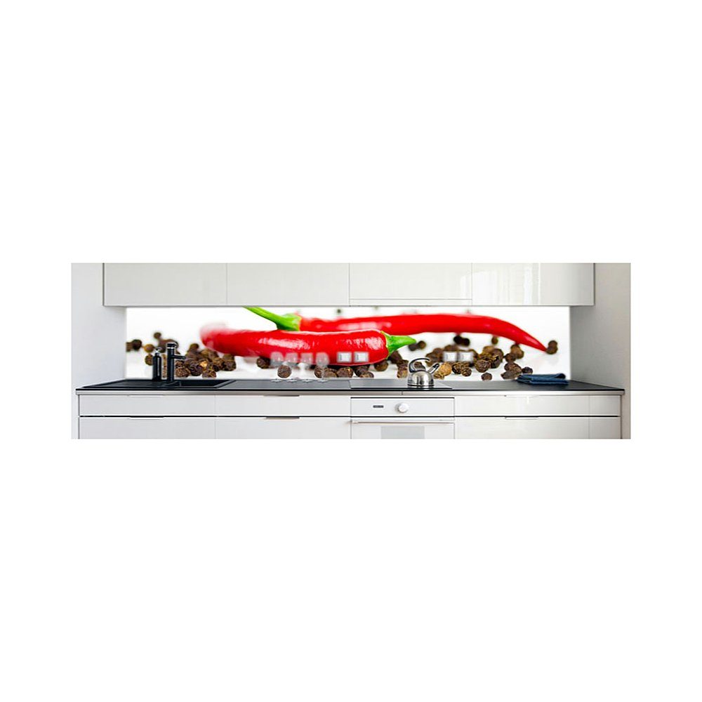 Küchenrückwand Küchenrückwand Pfeffer selbstklebend DRUCK-EXPERT Hart-PVC 0,4 mm Premium Chilli